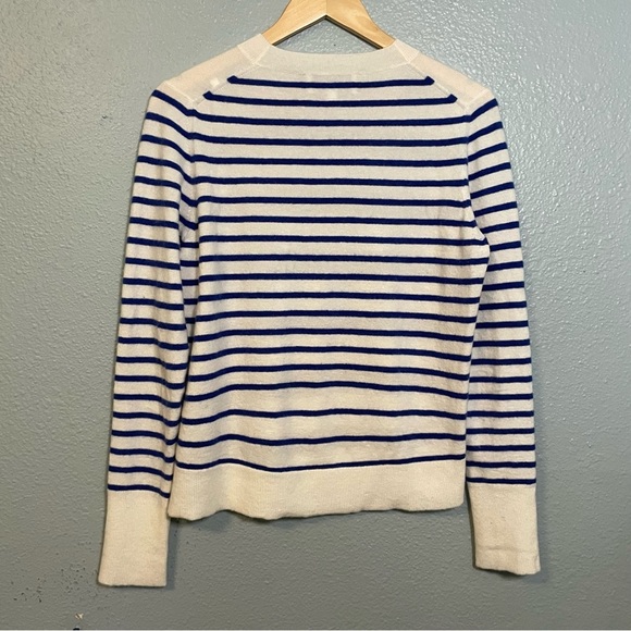 La Ligne Bold Navy Stripe Fuzzy Crewneck Pullover Sweater - Picture 8 of 12
